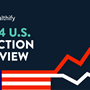  ‘A header image with text that reads ‘2024 U.S. Election Preview.’ Below the text is an American flag that blends into a two-line graph; one line rises while the other plateaus.’