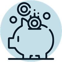 A piggy bank icon