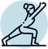 An icon of a woman doing yoga