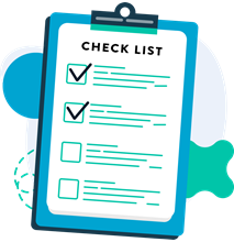 Illustration of a checklist in Wealthify's colour theme