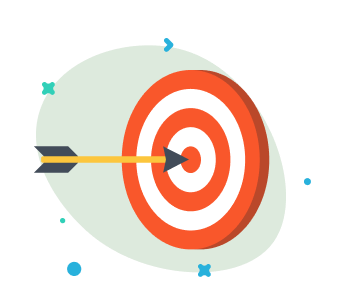 an arrow hitting a bullseye